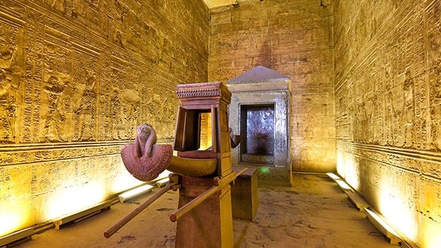 Horus Ark inside the Temple of Edfu, Egypt Horus Ark inside the Temple of Edfu, Egypt